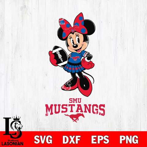 SMU Mustangs Minnie Mouse, Svg Eps Dxf Png File, Digital Download