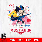 SMU Mustangs Minnie Mouse Dancing SVG DXF EPS PNG FILE, NCAA File Cut,Digital Download,Instant Download
