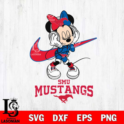 SMU Mustangs Minnie Mouse Dancing NIKE, Svg Eps Dxf Png File, Digital Download
