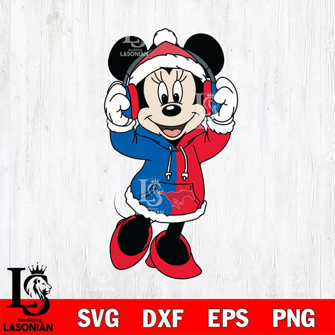 SMU Mustangs Minnie Mouse Disney Football Christmas File Cut, NCAA SVG DXF EPS PNG FILE, Digital Download , Criucut , Silhouette