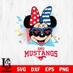 SMU Mustangs Minnie Mouse Love Sport SVG DXF EPS PNG FILE, NCAA File Cut,Digital Download,Instant Download