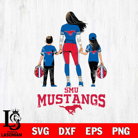 SMU Mustangs Mother and son Rugby SVG DXF EPS PNG FILE,NCAA SVG, Father day Digital Download,Instant Download, Silhouette