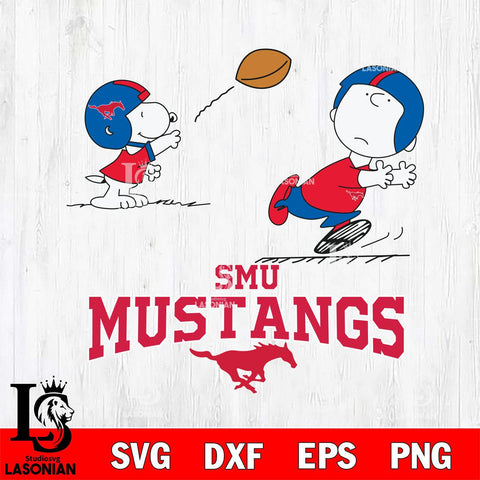 SMU Mustangs Peanuts play football SVG DXF EPS PNG FILE,Snoopy File Cut, NCAA Digital Download,Instant Download,Christmas Silhouette