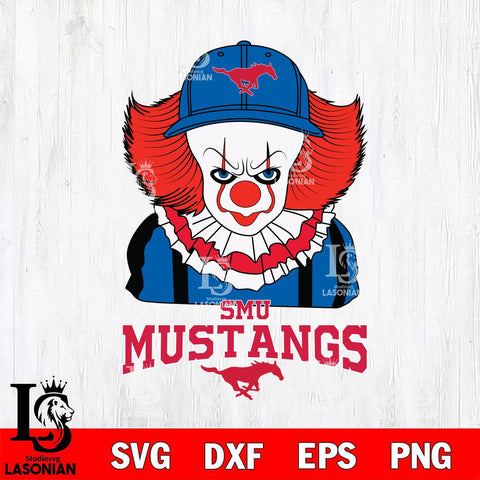 SMU Mustangs Pennywise Horror Sport 10 Svg Eps Dxf Png File, Digital Download