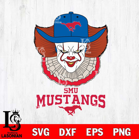 SMU Mustangs Pennywise Horror Sport 12 Svg Eps Dxf Png File, Digital Download