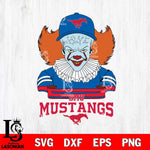 SMU Mustangs Pennywise Horror Sport 2 Svg Eps Dxf Png File, Digital Download