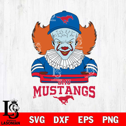 SMU Mustangs Pennywise Horror Sport 2 Svg Eps Dxf Png File, Digital Download
