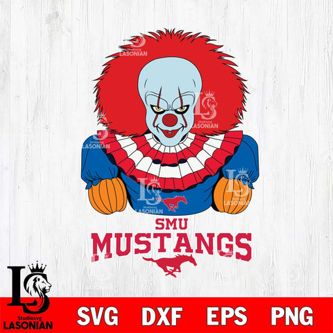 SMU Mustangs Pennywise Horror Sport 3 Svg Eps Dxf Png File, Digital Download