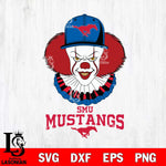 SMU Mustangs Pennywise Horror Sport 4 Svg Eps Dxf Png File, Digital Download