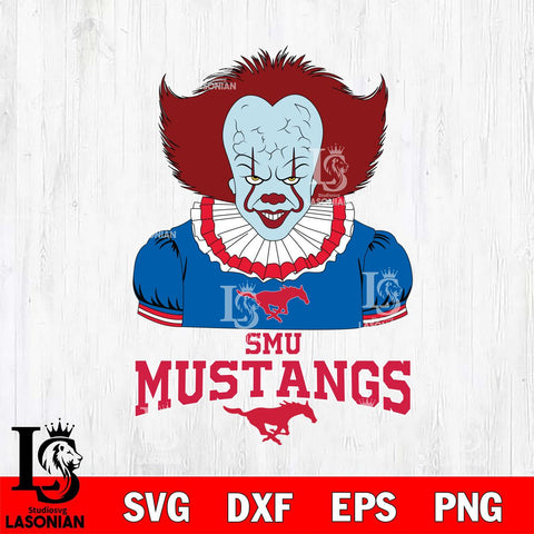 SMU Mustangs Pennywise Horror Sport 5 Svg Eps Dxf Png File, Digital Download