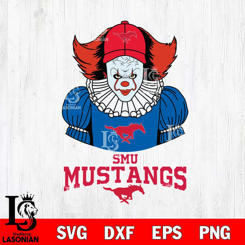 SMU Mustangs Pennywise Horror Sport 7 Svg Eps Dxf Png File, Digital Download