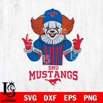 SMU Mustangs Pennywise Horror Sport 8 Svg Eps Dxf Png File, Digital Download