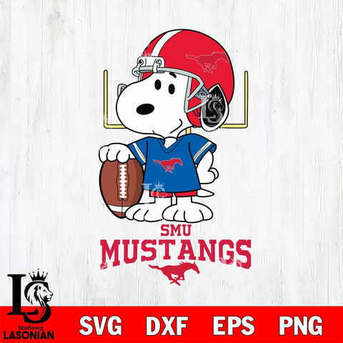 SMU Mustangs Snoopy Player Football SVG DXF EPS PNG FILE,Snoopy File Cut, NCAA Digital Download,Instant Download,Christmas Silhouette