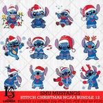 SMU Mustangs Stitch Christmas NCAA Bundle 12 Svg Eps Dxf Png File, Digital Download, Instant Download