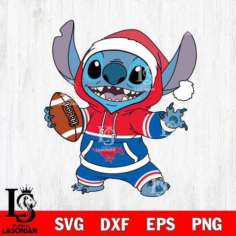 SMU Mustangs Stitch Football Christmas File Cut, NCAA SVG DXF EPS PNG FILE, Digital Download , Criucut , Silhouette