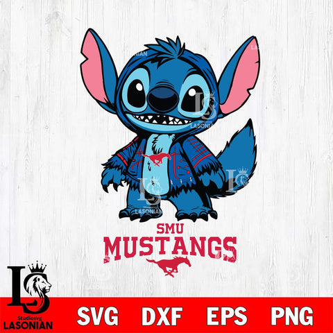 SMU Mustangs Stitch Halloween Svg Eps Dxf Png File, NCAA svg, Digital Download, Instant Download