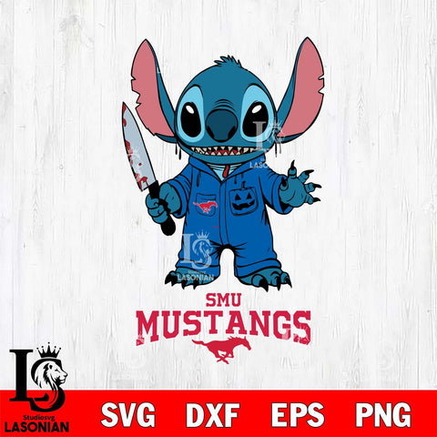 SMU Mustangs Stitch Horror 2 Svg Eps Dxf Png File, NCAA svg, Digital Download, Instant Download