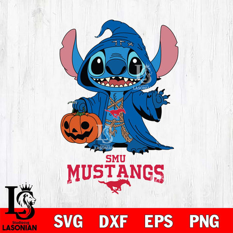 SMU Mustangs Stitch Horror Svg Eps Dxf Png File, NCAA svg, Digital Download, Instant Download