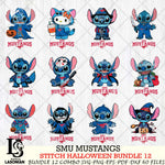 SMU Mustangs Stitch Horror Bundle 12 SVG Svg Eps Dxf Png File, NCAA svg, Digital Download, Instant Download
