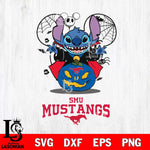 SMU Mustangs Stitch Horror Halloween Svg Eps Dxf Png File, Digital Download, Instant Download