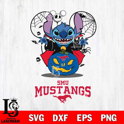 SMU Mustangs Stitch Horror Halloween Svg Eps Dxf Png File, Digital Download, Instant Download