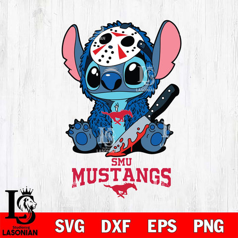 SMU Mustangs Stitch Jason Voorhees Svg Eps Dxf Png File, NCAA svg, Digital Download, Instant Download