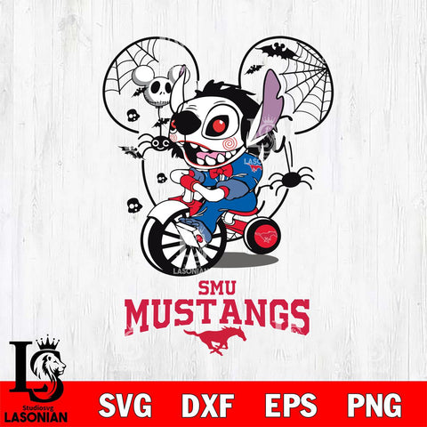 SMU Mustangs Stitch Jigsaws Halloween Svg Eps Dxf Png File, Digital Download, Instant Download