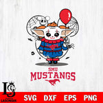 SMU Mustangs Stitch Pennywise Halloween Svg Eps Dxf Png File, Digital Download, Instant Download
