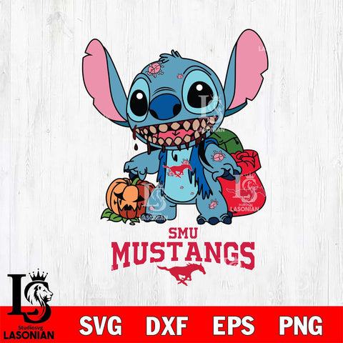 SMU Mustangs Stitch Zombie Svg Eps Dxf Png File, NCAA svg, Digital Download, Instant Download