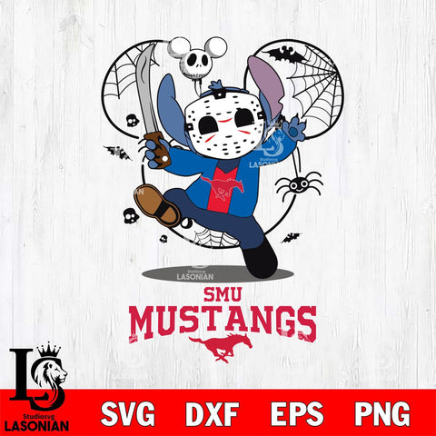 SMU Mustangs Stitch jason voorhees Halloween Svg Eps Dxf Png File, Digital Download, Instant Download