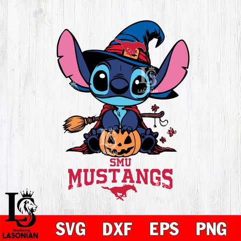 SMU Mustangs Stitch witch Svg Eps Dxf Png File, NCAA svg, Digital Download, Instant Download