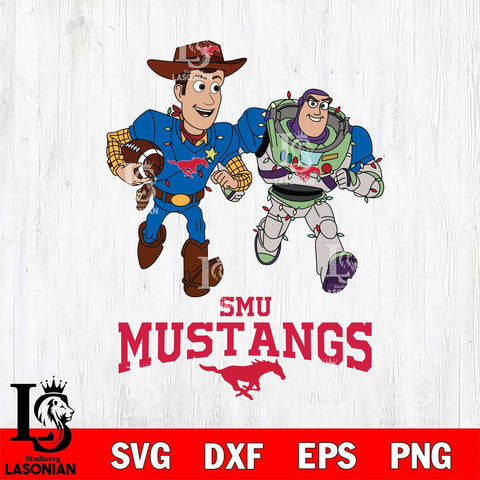 SMU Mustangs Woody & Buzz Lightyear Football Cricut,Christmas SVG DXF EPS PNG FILE, NCAA Digital Download,Instant Download, Silhouette