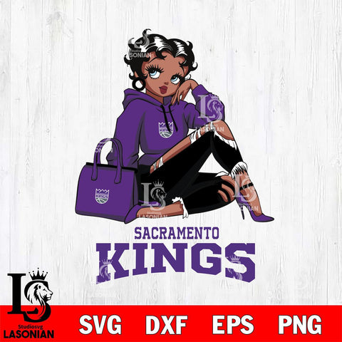 Sacramento Kings Awesome Black Fan Girl Betty Boop