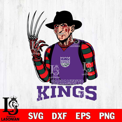 Sacramento Kings Freddy Krueger Horror Svg Eps Dxf Png File, NBA svg, Digital Download, Instant Download