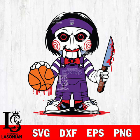 Sacramento Kings Jigsaw Horror basketball SVG DXF EPS PNG FILE, NBA File Cut,Halloween Digital Download,Instant Download, Silhouette