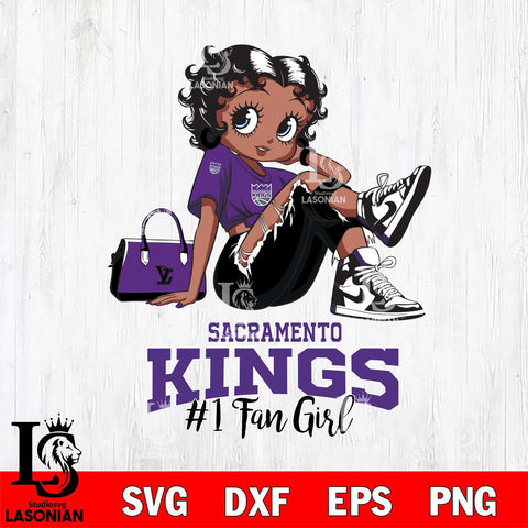 Sacramento Kings #1 Black Fan Girl Betty Boop