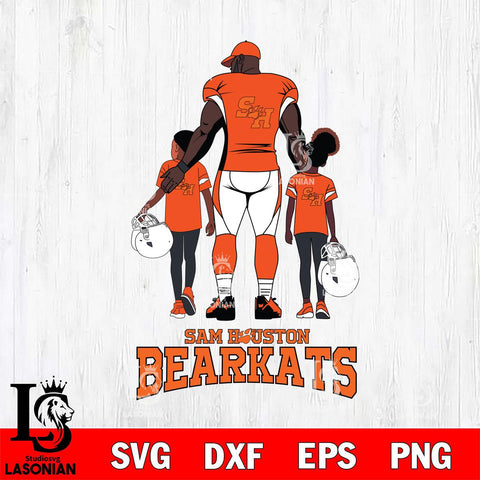 Sam Houston Bearkats 3 Father and son Rugby SVG DXF EPS PNG FILE,NCAA SVG, Father day Digital Download,Instant Download, Silhouette