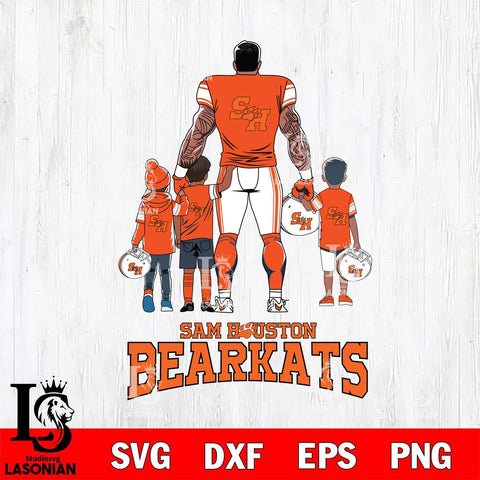 Sam Houston Bearkats 4 Father and son Rugby SVG DXF EPS PNG FILE,NCAA SVG, Father day Digital Download,Instant Download, Silhouette