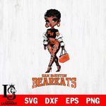 Sam Houston Bearkats Beautiful Black Fan Girl, Svg Eps Dxf Png File, Digital Download