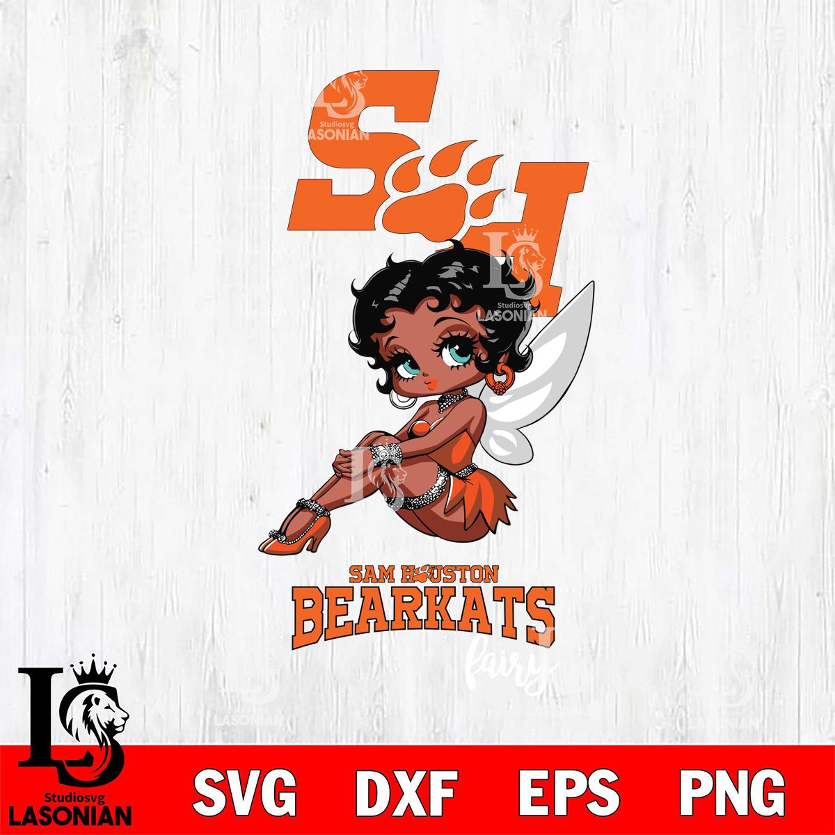 Sam Houston Bearkats Beauty Black Fairy Betty Boop – lasoniansvg