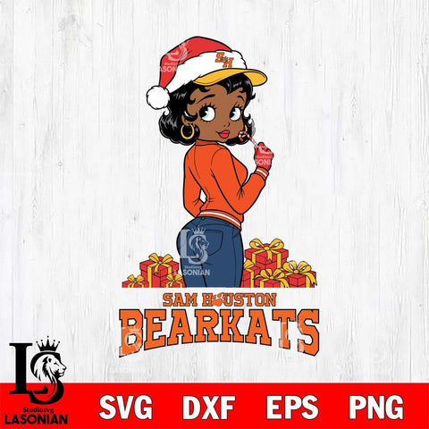 Sam Houston Bearkats Betty Boop Back File Cut, NCAA SVG DXF EPS PNG PDF File, Digital Download , Criucut , Silhouette