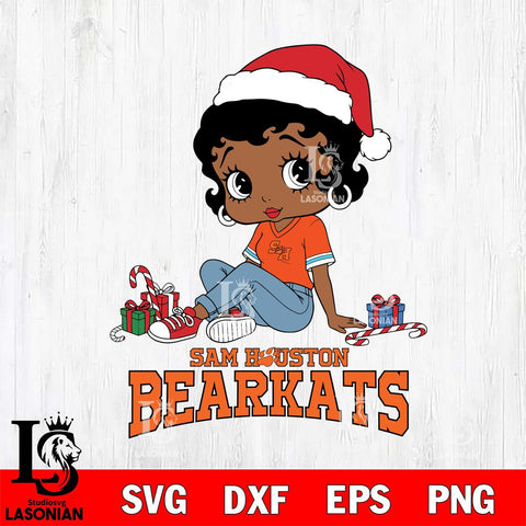 Sam Houston Bearkats Betty Boop Christmas File Cut, NCAA SVG DXF EPS PNG PDF File, Digital Download , Criucut , Silhouette