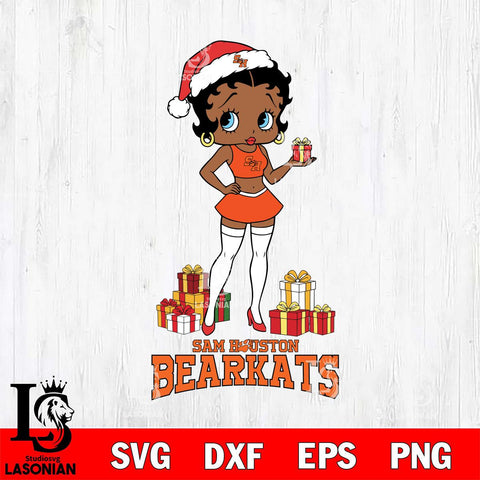 Sam Houston Bearkats Betty Boop Christmas Gift File Cut, NCAA SVG DXF EPS PNG PDF File, Digital Download , Criucut , Silhouette