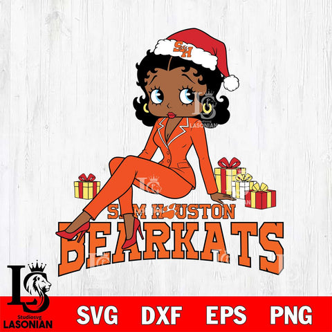 Sam Houston Bearkats Betty Boop Christmas fan File Cut, NCAA SVG DXF EPS PNG PDF File, Digital Download , Criucut , Silhouette