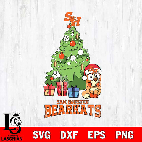 Sam Houston Bearkats Bluey Chilli Christmas Tree Svg Eps Dxf Png File, Digital Download