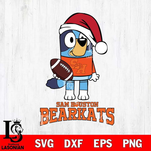 Sam Houston Bearkats Bluey Christmas Svg Eps Dxf Png File, Digital Download