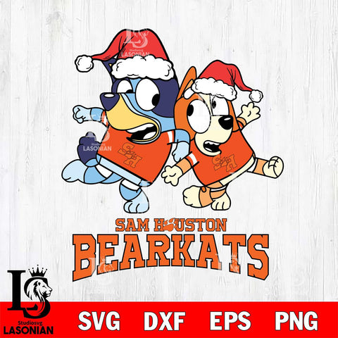 Sam Houston Bearkats Bluey Christmas Holiday Svg Eps Dxf Png File, Digital Download