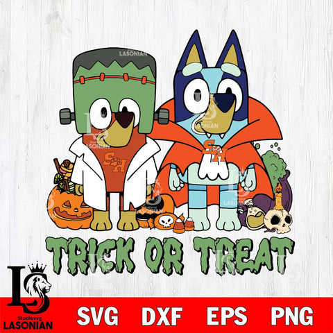 Sam Houston Bearkats Bluey Halloween Trick or Treat Svg Eps Dxf Png File, Digital Download, Instant Download