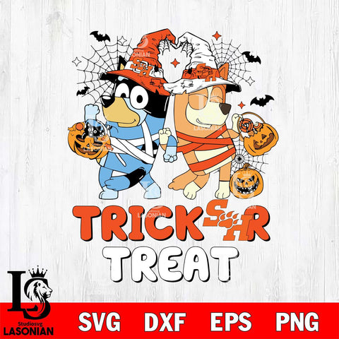 Sam Houston Bearkats Bluey Trick or Treat Halloween 2 Svg Eps Dxf Png File, Digital Download, Instant Download