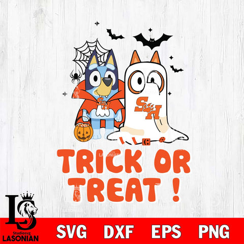 Sam Houston Bearkats Bluey Trick or Treat Halloween Svg Eps Dxf Png File, Digital Download, Instant Download